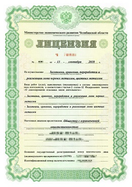Лицензия Владивосток ЛомовЪ 2